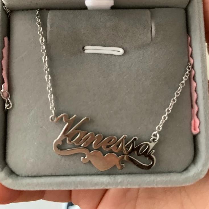 Necklaces Flourish Heart Custom Name Necklace KHLOE JEWELS Custom Jewelry