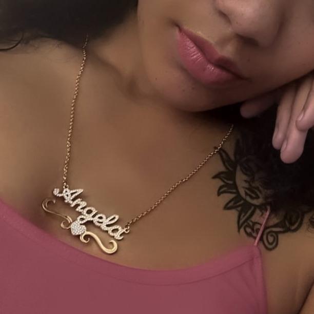 Necklaces Flourish Heart CZ Custom Nameplate KHLOE JEWELS Custom Jewelry