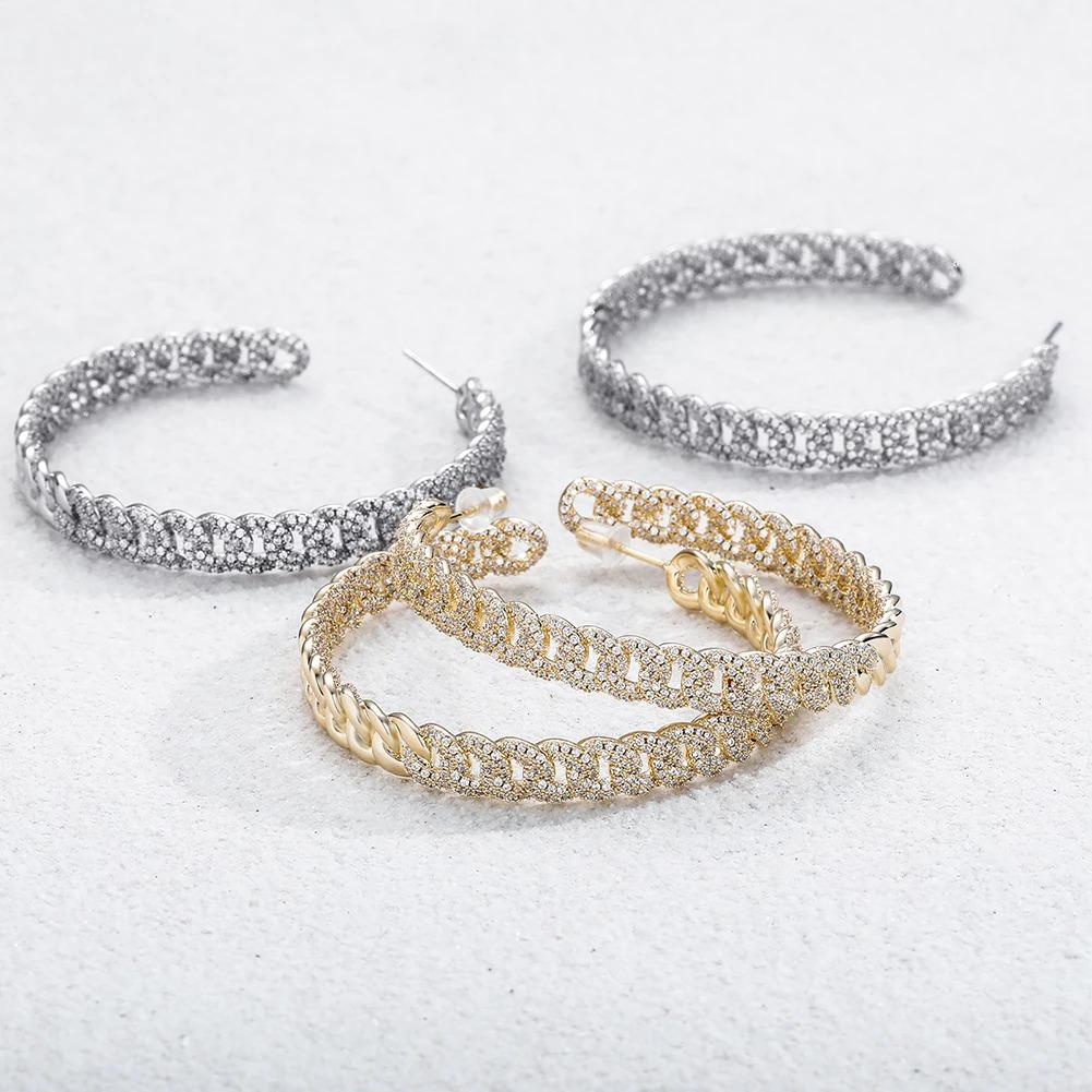 Earrings Iced Out Cuban Earrings KHLOE JEWELS