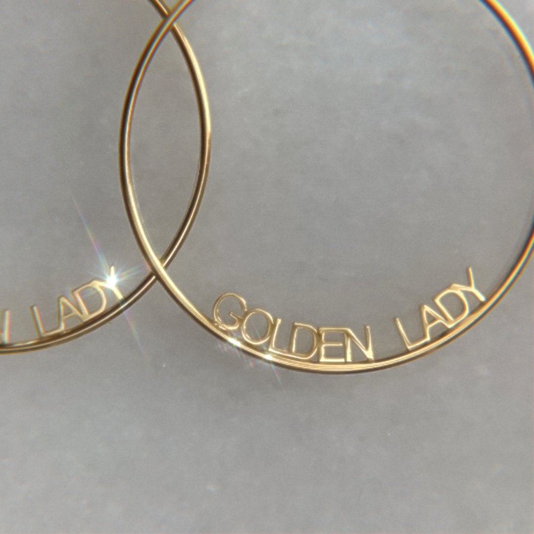 Earrings JLO Edge Custom Name Hoop Earrings KHLOE JEWELS Custom Jewelry