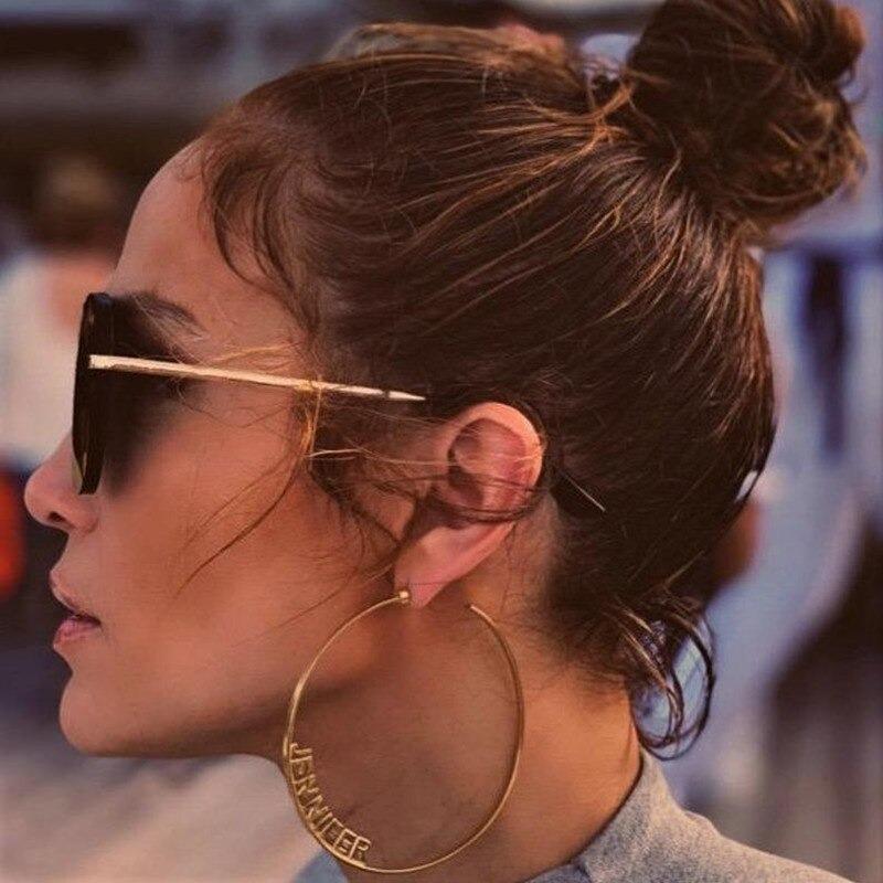 Earrings JLO Edge Custom Name Hoop Earrings KHLOE JEWELS Custom Jewelry