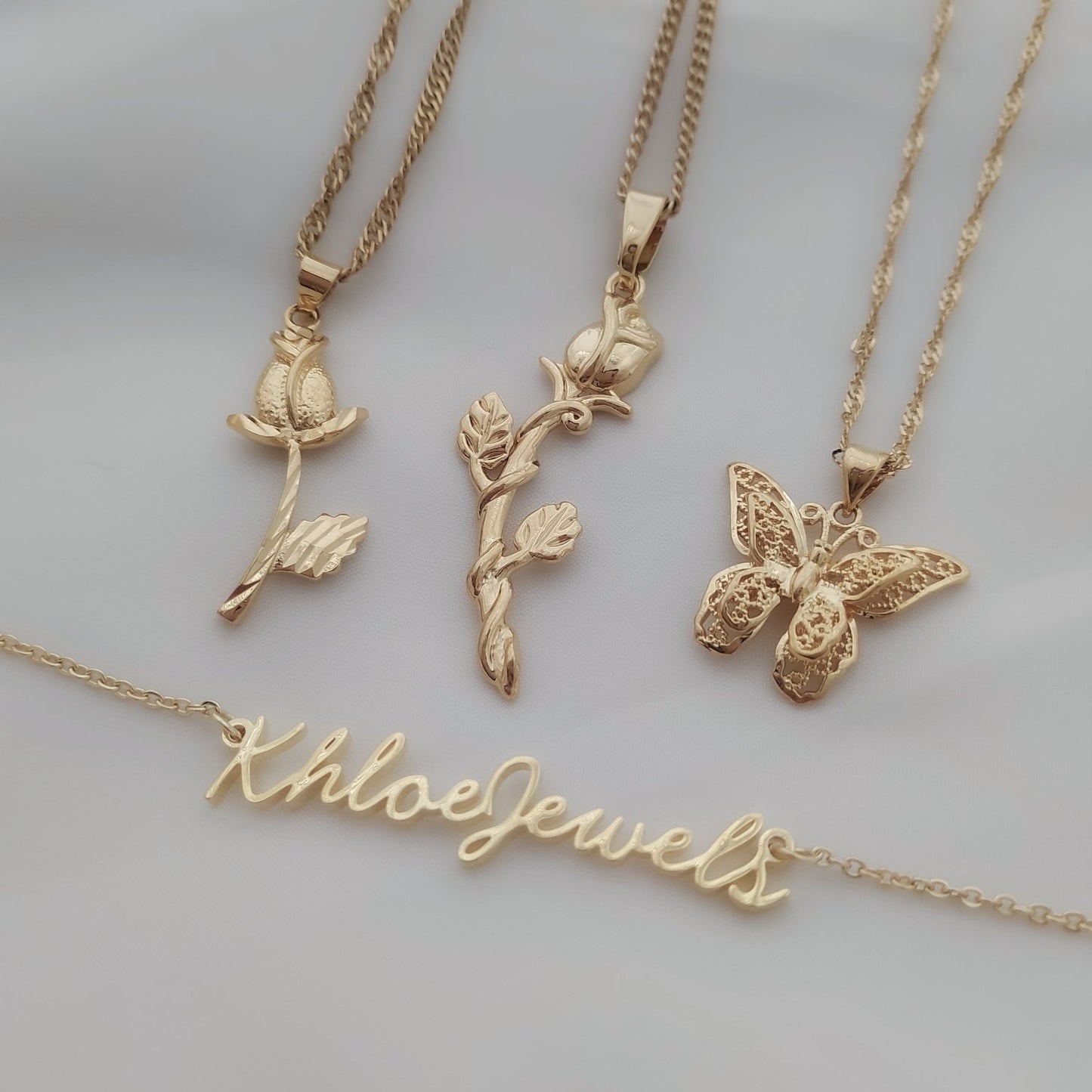 Necklaces Love Rose Pendant Necklace Gold KHLOE JEWELS