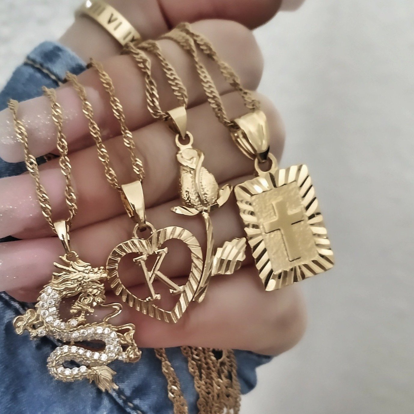 Necklaces Love Rose Pendant Necklace Gold KHLOE JEWELS