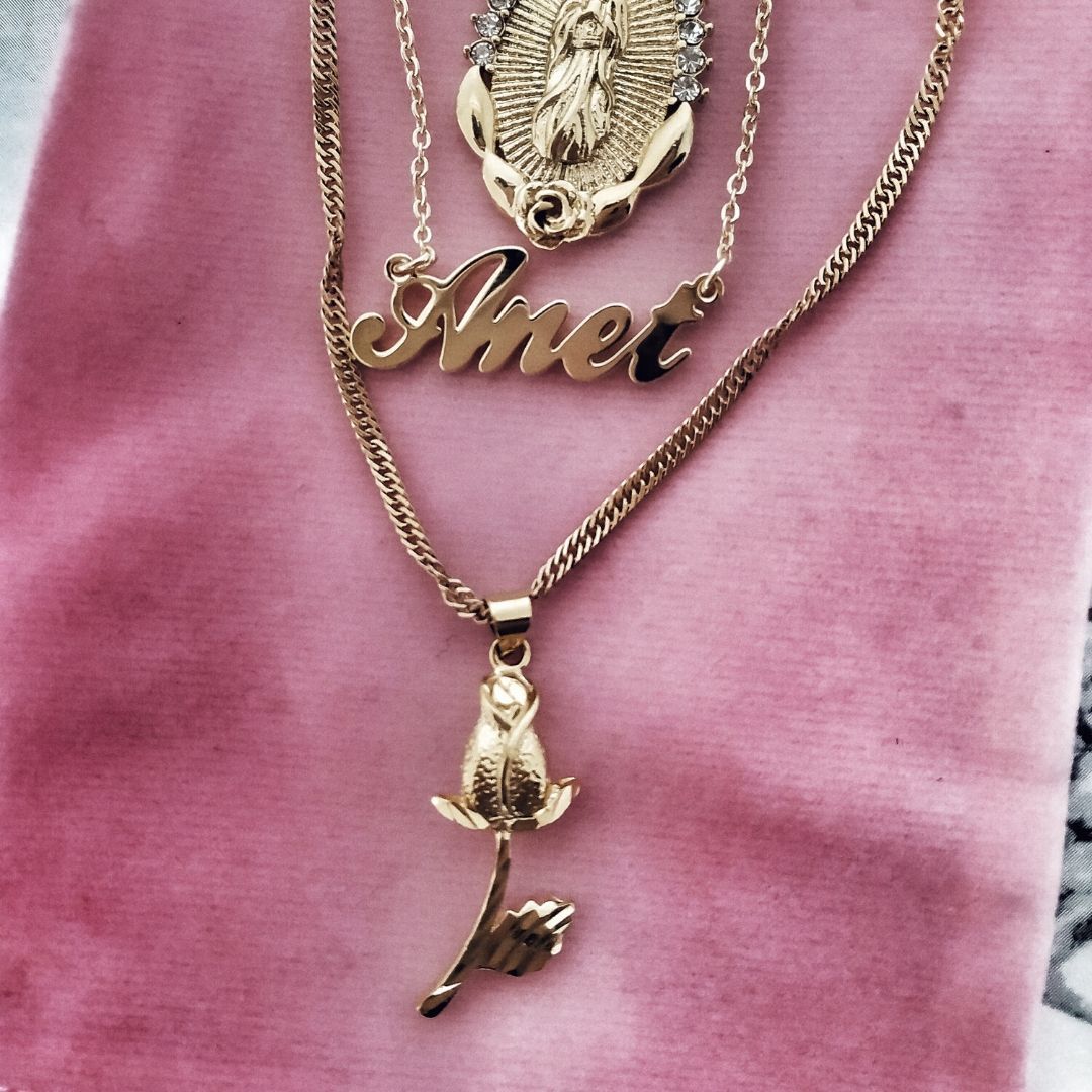 Necklaces Love Rose Pendant Necklace Gold KHLOE JEWELS