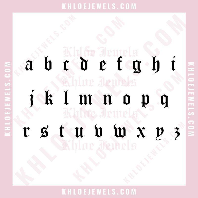 Necklaces Mini Ancient Goth Initial Necklace KHLOE JEWELS