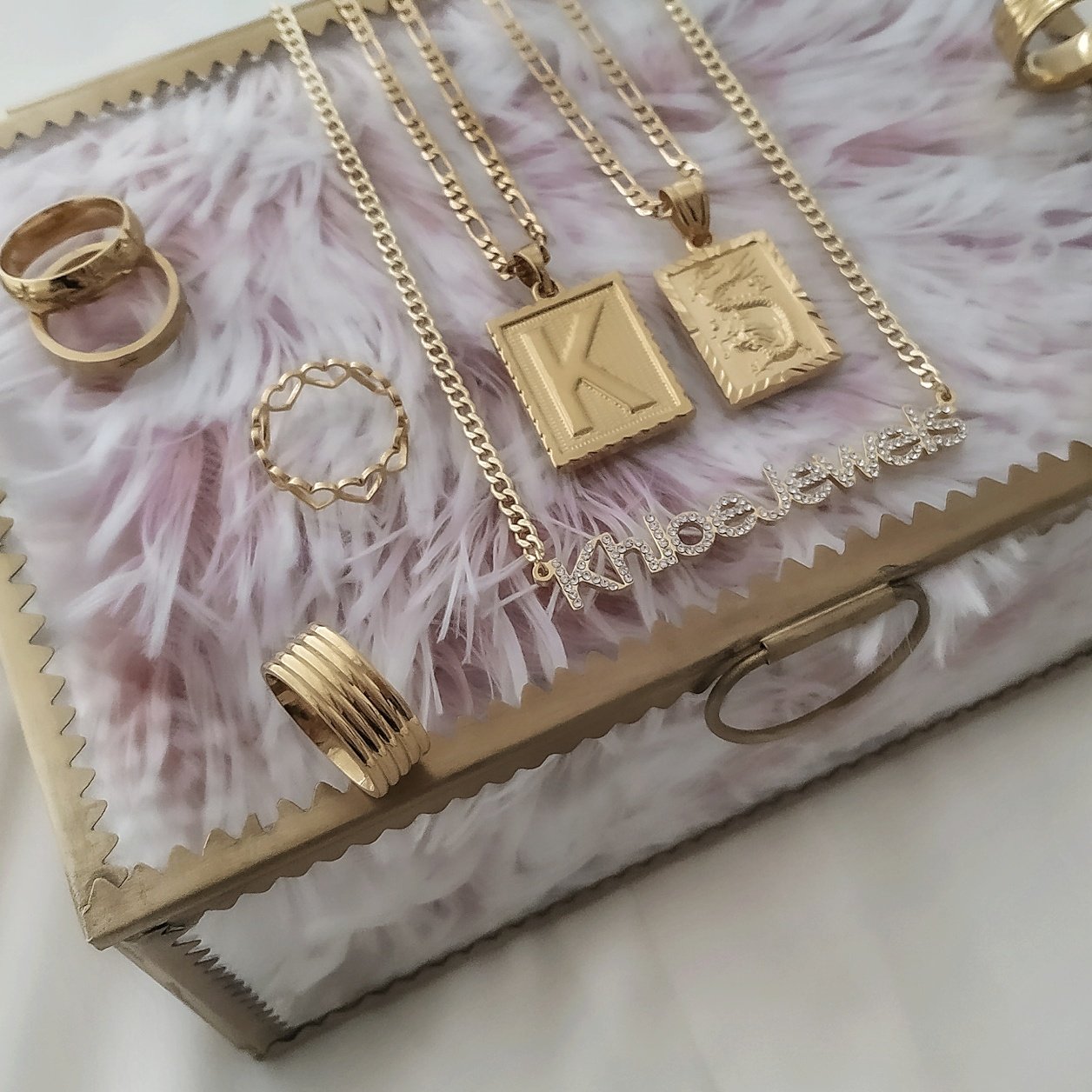 Noble Initial Figaro Necklace KHLOE JEWELS Sale