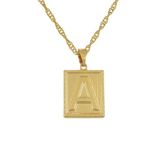 Necklaces Noble Initial Tablet Necklace KHLOE JEWELS