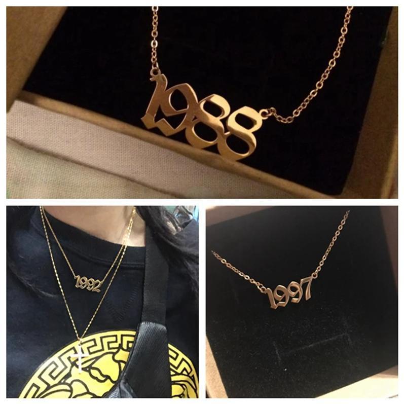 Necklaces Old English Birth Year Necklace (Dainty) KHLOE JEWELS