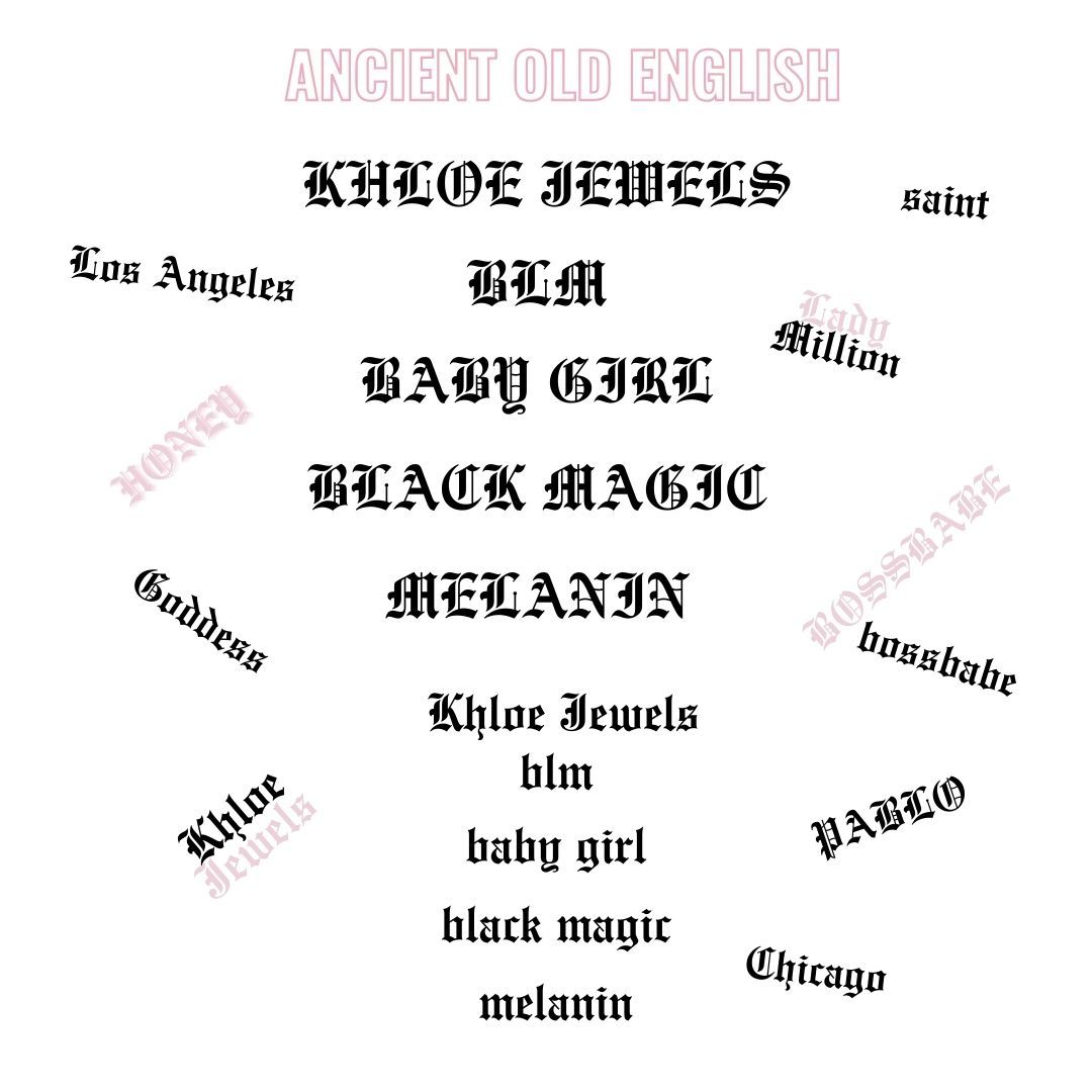 Necklaces Old English Cuban Link Nameplate KHLOE JEWELS Custom Jewelry