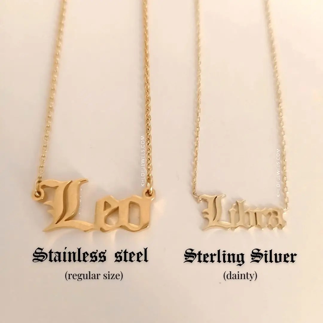 Necklaces Old English Custom Necklace KHLOE JEWELS Custom Jewelry