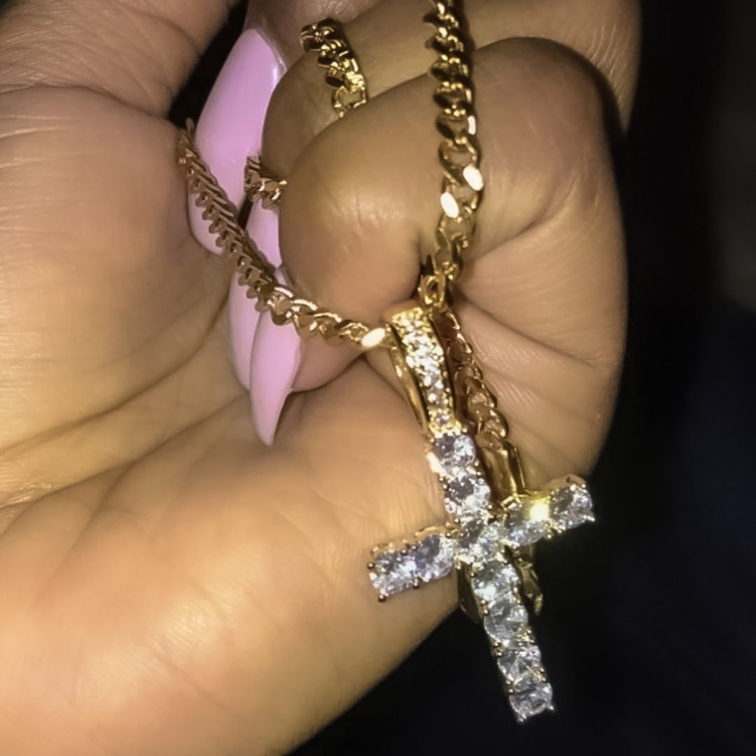 Necklaces Paris CZ Cross Necklace KHLOE JEWELS
