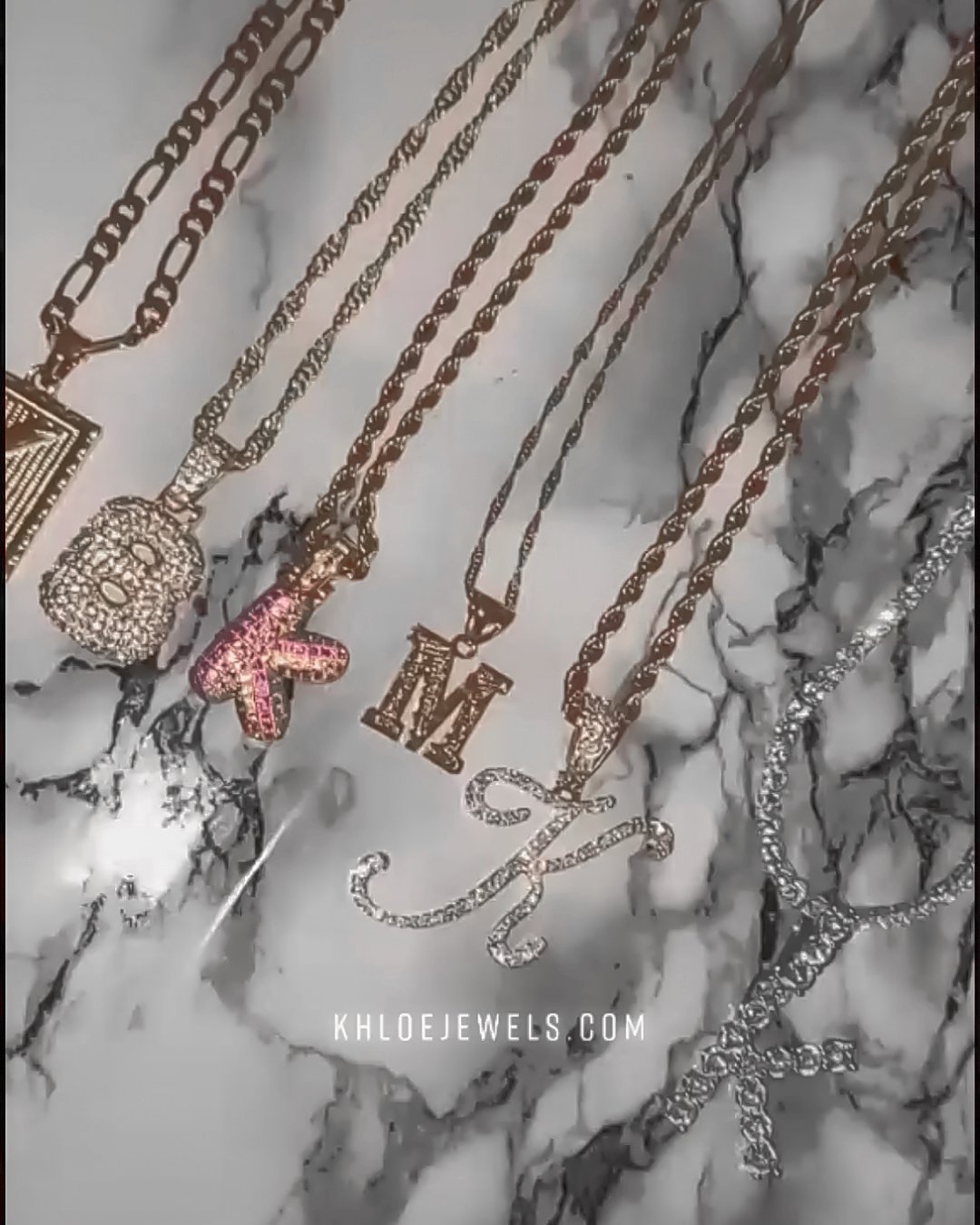 Necklaces Riviera CZ Initial Necklace KHLOE JEWELS
