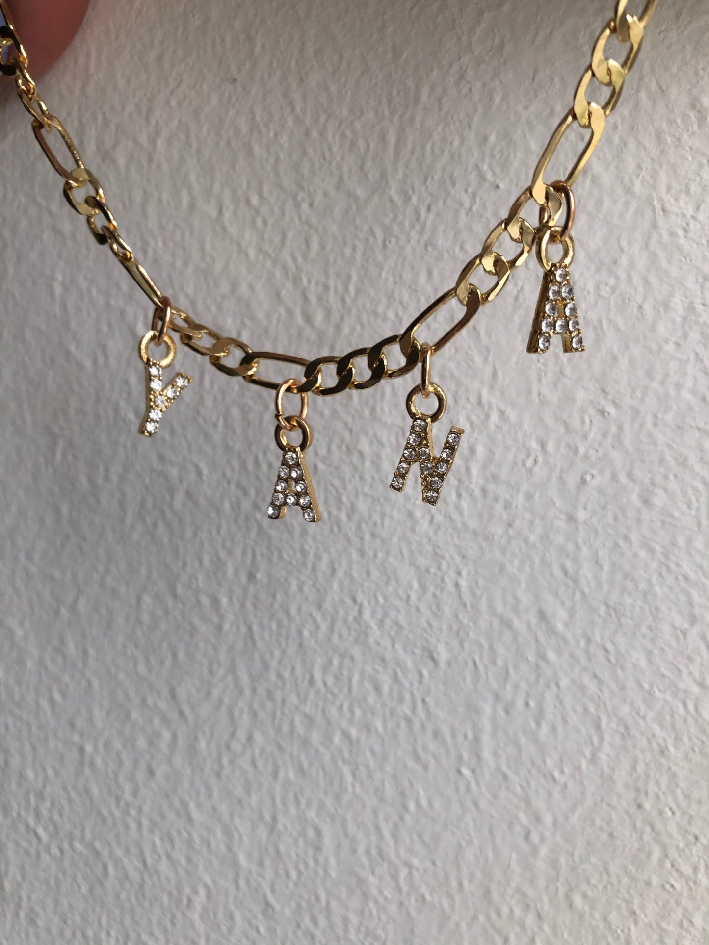 Necklaces Venice Charm Letters Custom Figaro Necklace KHLOE JEWELS Custom Jewelry