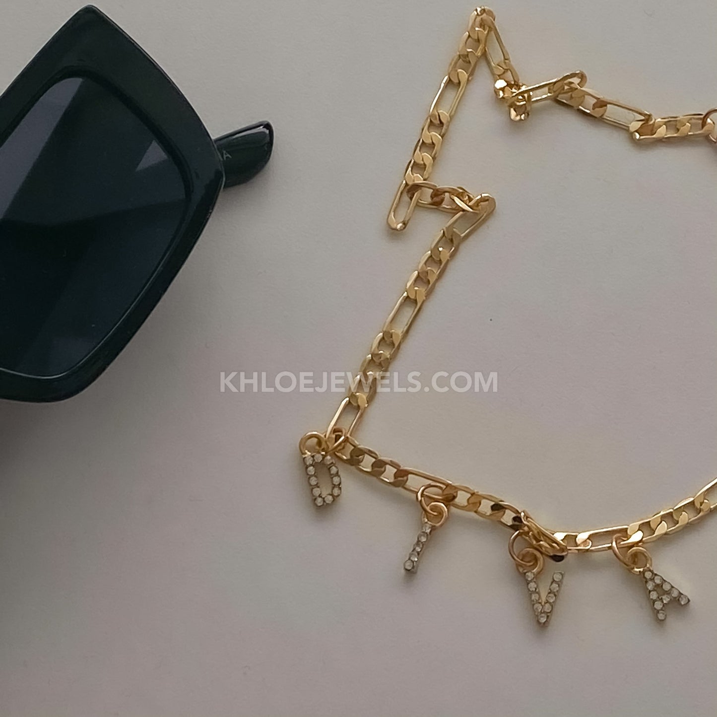 Necklaces Venice Charm Letters Custom Figaro Necklace KHLOE JEWELS Custom Jewelry
