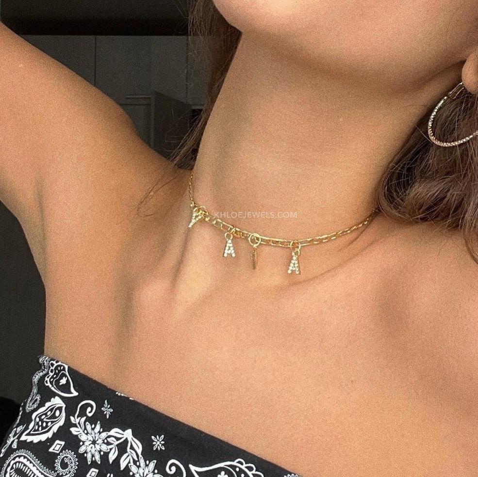 Necklaces Venice Charm Letters Custom Figaro Necklace KHLOE JEWELS Custom Jewelry