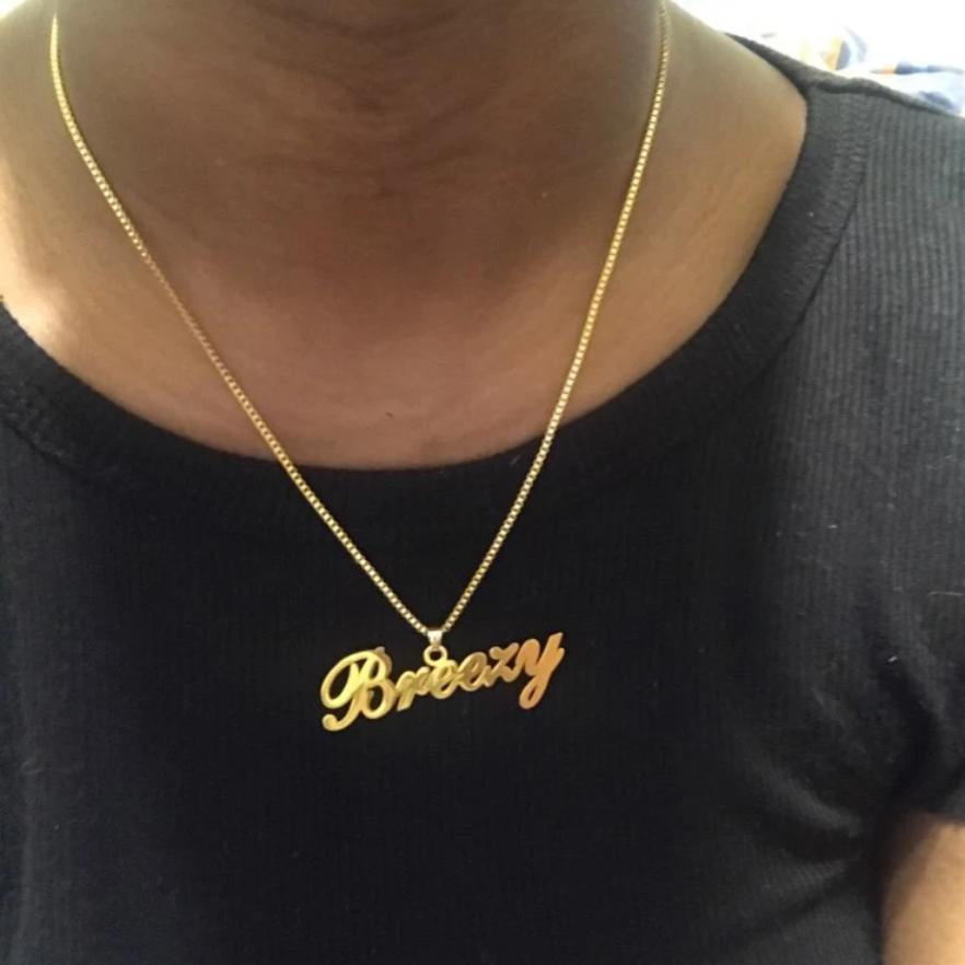 Necklaces Vie Custom Name Box Chain Plunge Necklace KHLOE JEWELS Custom Jewelry