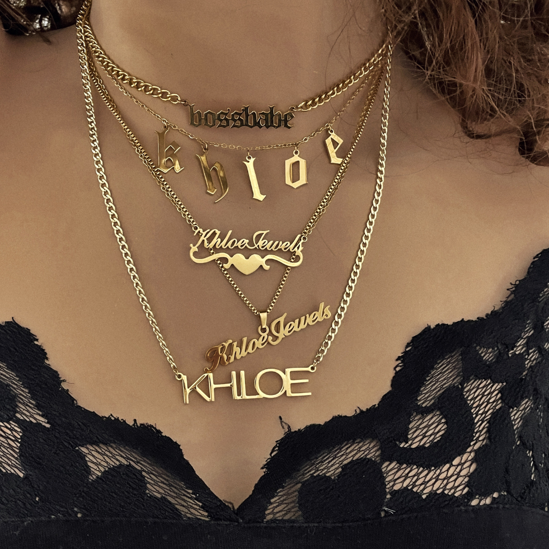 クラシックなカスタムネームネックレス – KHLOE JEWELS