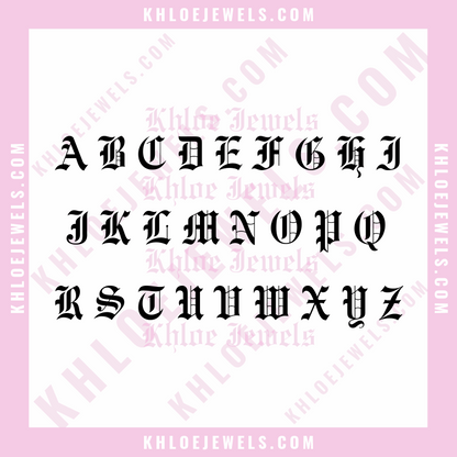 Necklaces Ancient English Goth Initial Necklace KHLOE JEWELS