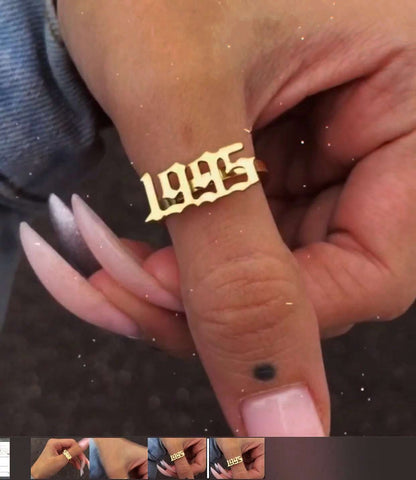 Rings Ancient Goth Birth Year Ring (Dainty) KHLOE JEWELS