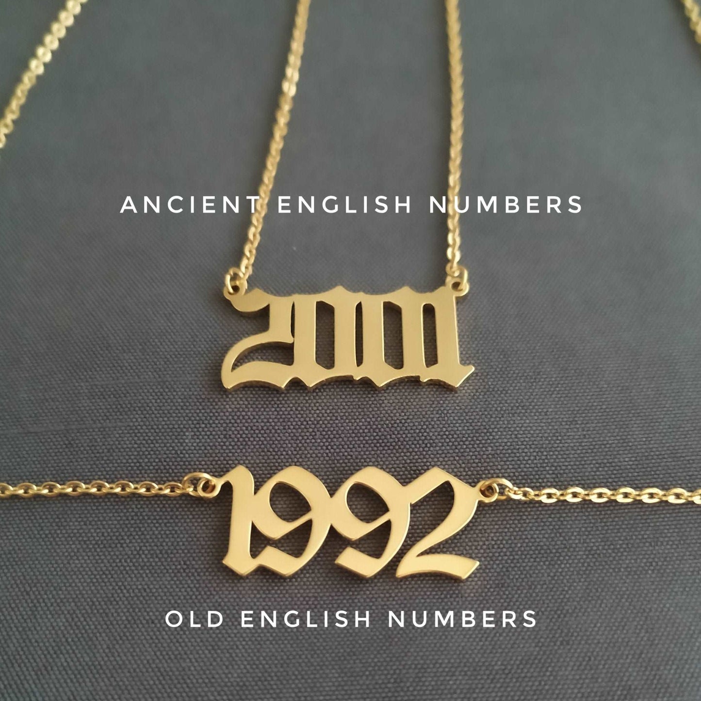 Necklaces Ancient Old English Birth Year Necklace KHLOE JEWELS