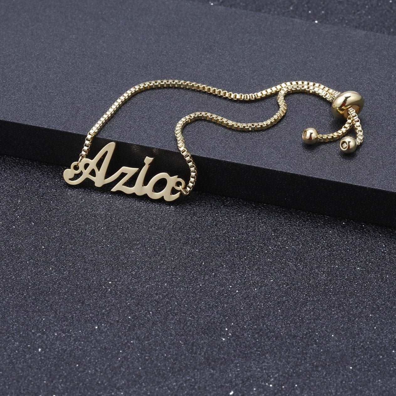 Bracelets Customized Name Box Chain Bracelet KHLOE JEWELS Custom Jewelry