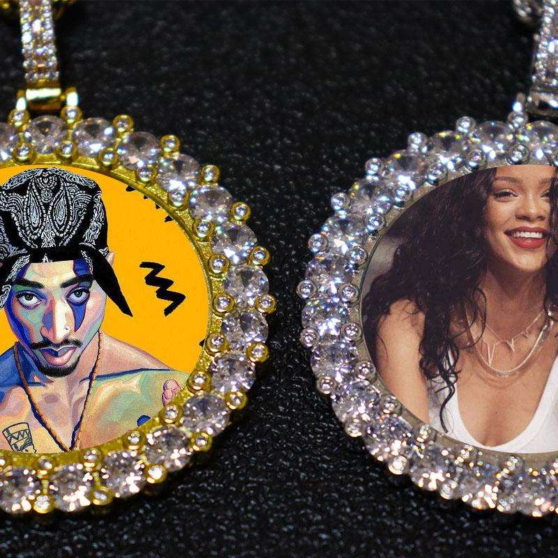 Necklaces Diamond Circle Pendant With Picture KHLOE JEWELS Custom Jewelry