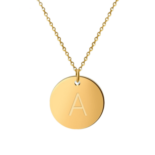 Necklaces Arial Coin Initial Necklace KHLOE JEWELS