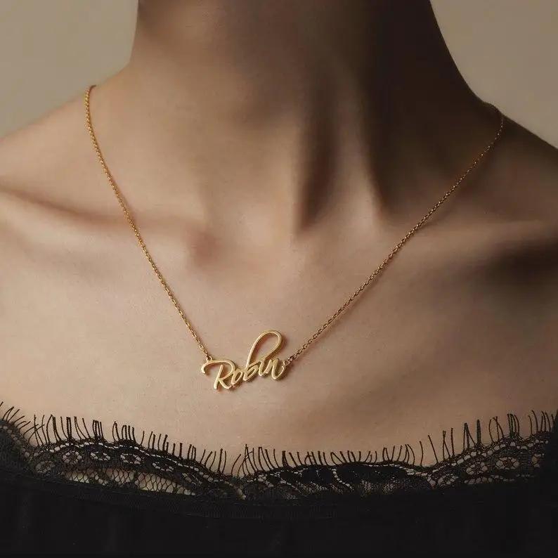 Necklaces Calligraphy Custom Necklace KHLOE JEWELS Custom Jewelry