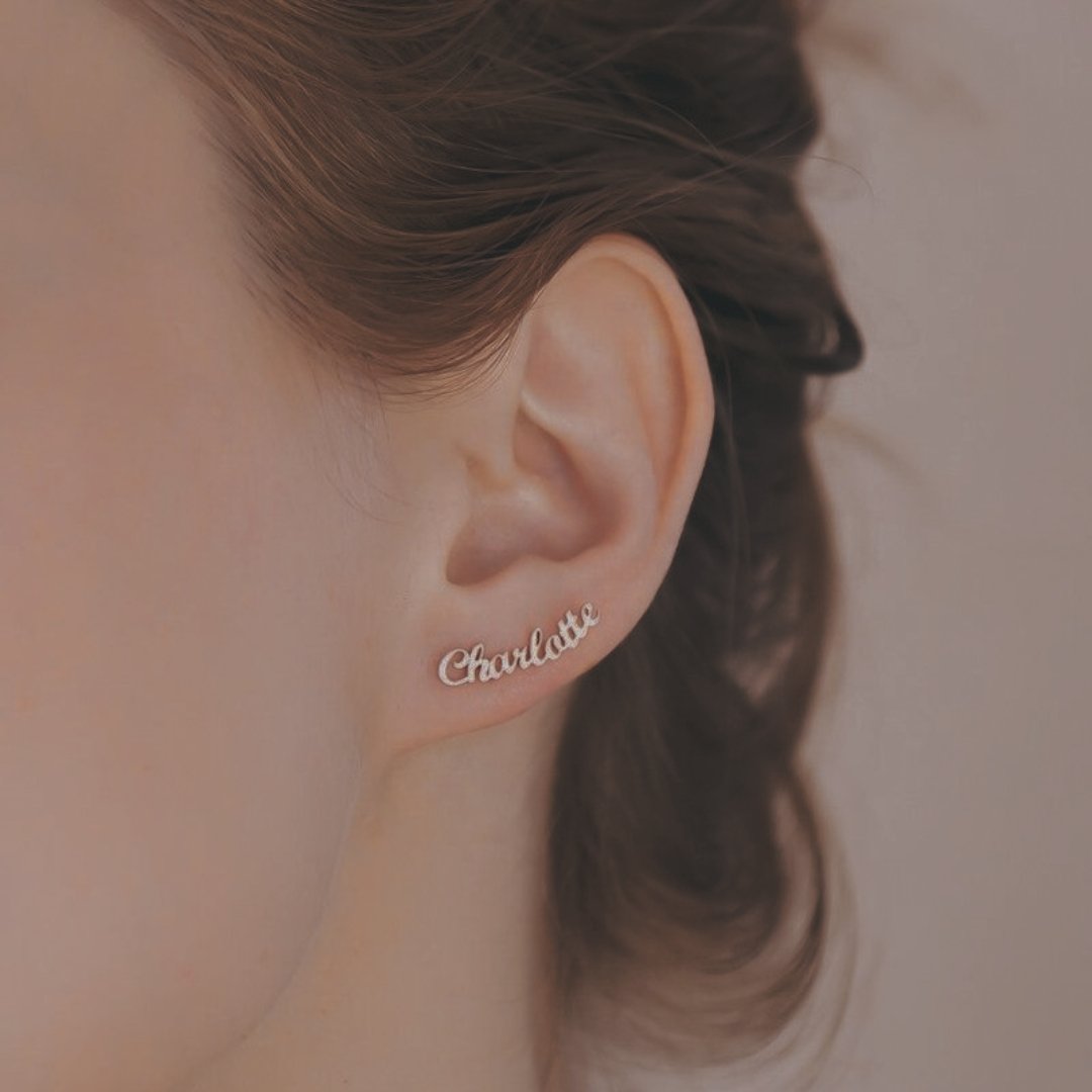Earrings Custom Name Earrings ♡ Font Select KHLOE JEWELS Custom Jewelry