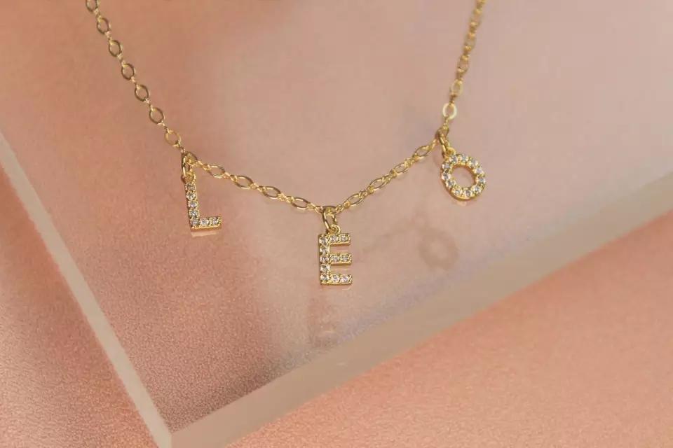 Necklaces Dangle Charm Classic Letters Custom Necklace KHLOE JEWELS Custom Jewelry