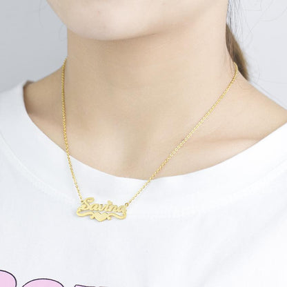 Necklaces Flourish Heart Custom Name Necklace KHLOE JEWELS Custom Jewelry