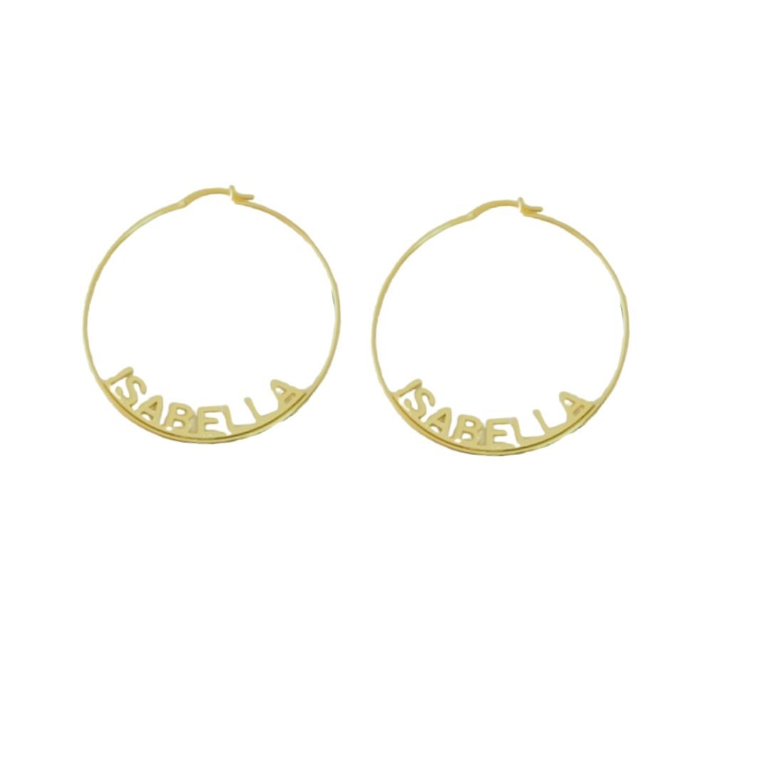 Earrings JLO Edge Custom Name Hoop Earrings KHLOE JEWELS Custom Jewelry