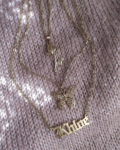 Necklaces Love Rose Pendant Necklace Gold KHLOE JEWELS