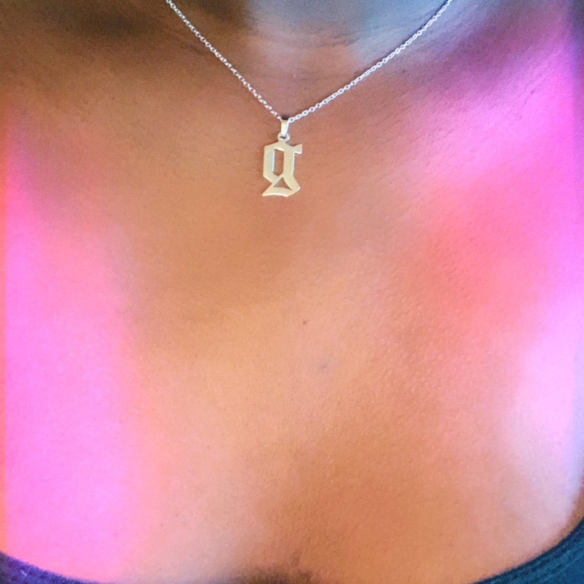 Necklaces Mini Ancient Goth Initial Necklace KHLOE JEWELS