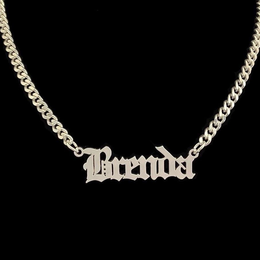 Cuban link nameplate on sale necklace