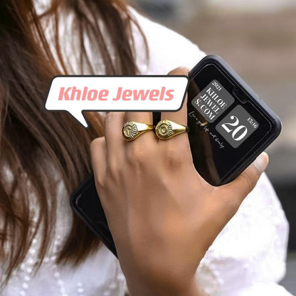 Ring Round Initial Chunky Signet KHLOE JEWELS Sale
