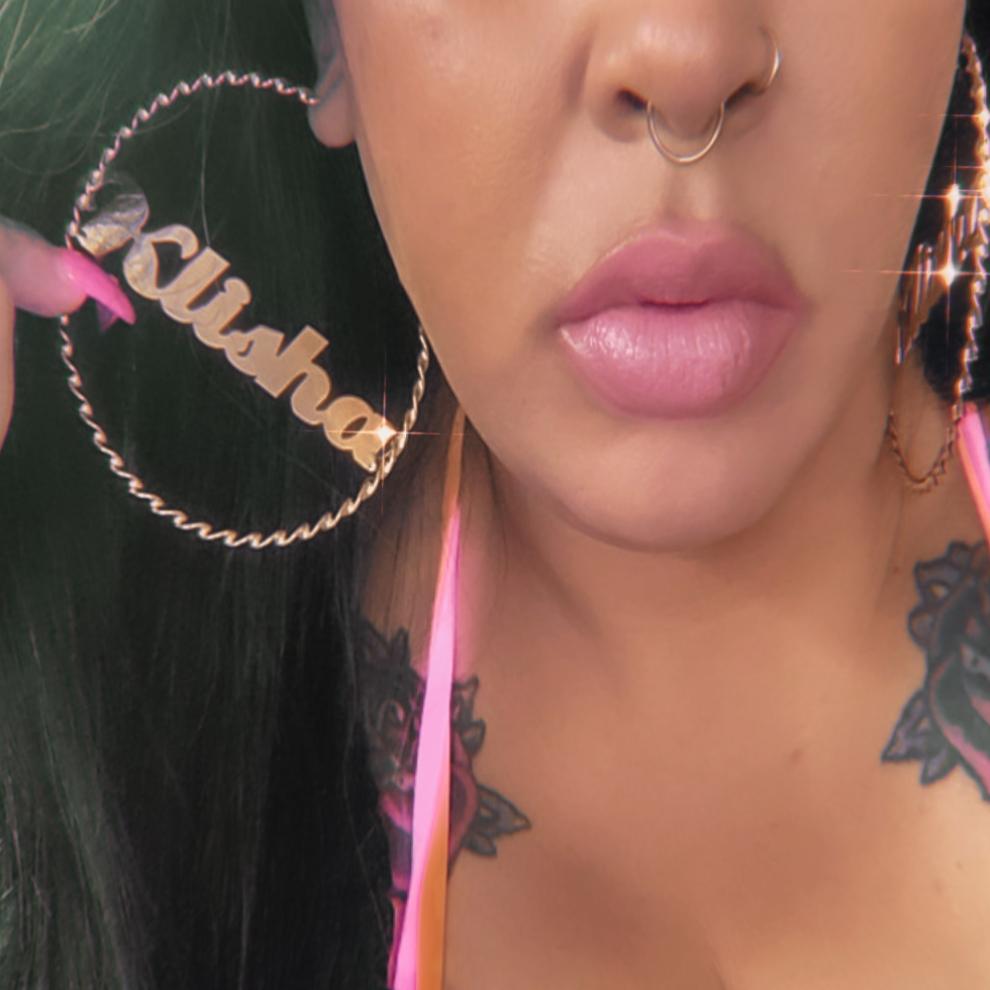 Earrings Twisted Custom Nameplate Hoop Earrings KHLOE JEWELS Custom Jewelry