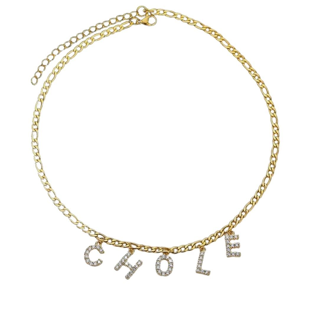 Necklaces Venice Charm Letters Custom Figaro Necklace KHLOE JEWELS Custom Jewelry