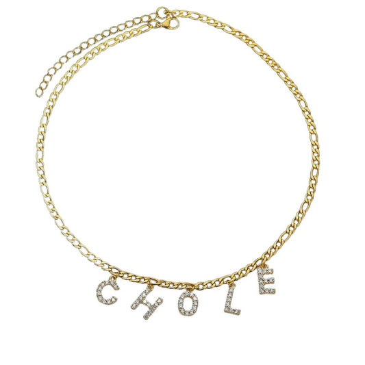 Necklaces Venice Charm Letters Custom Figaro Necklace KHLOE JEWELS Custom Jewelry