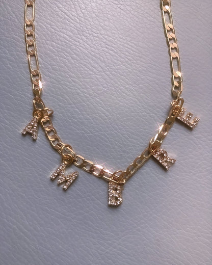 Necklaces Venice Charm Letters Custom Figaro Necklace KHLOE JEWELS Custom Jewelry