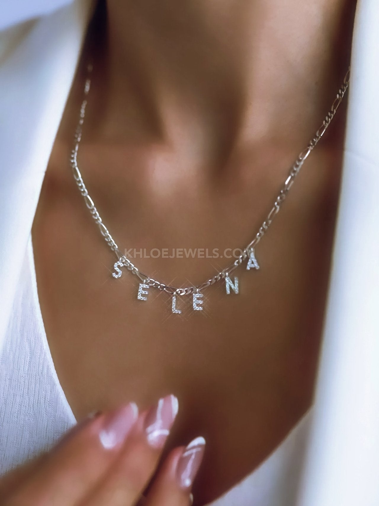 Necklaces Venice Charm Letters Custom Figaro Necklace KHLOE JEWELS Custom Jewelry